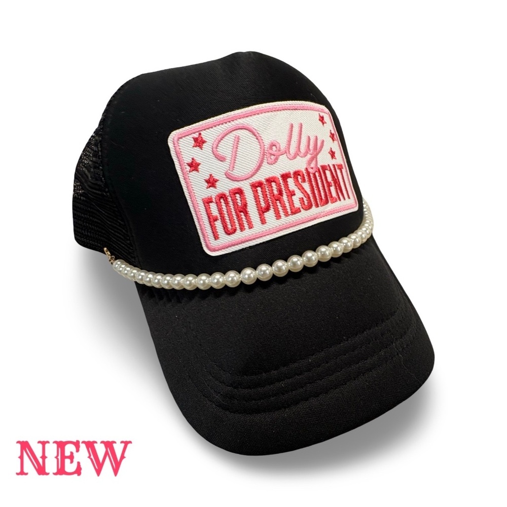 NEW TRUCKER HAT - DOLLY FOR PRESIDENT PATCHES & PEARLS - 🧢✨ - Picture 3 of 12
